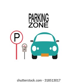 parking zone illustration over white color background