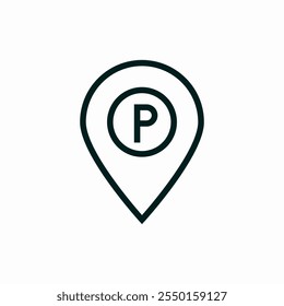 parking zone location icon vector sign