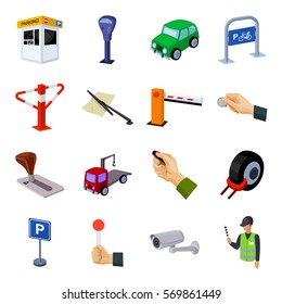 Parking zone set icons in cartoon style. Big collection of parking zone vector symbol stock illustration