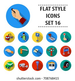 Parking zone set icons in flat style. Big collection of parking zone vector symbol stock illustration