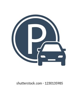 Parking zone. Sign parking for cars. Parking space. Vector illustration.