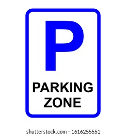 Parking Zone Sign Design Vector Illustration Stock Vector (Royalty Free ...