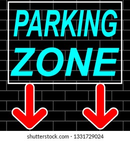 Parking Zone Signboard Vector.