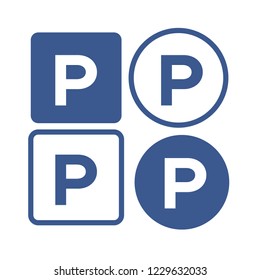 Parking zone vector icon. Parking transport area symbol