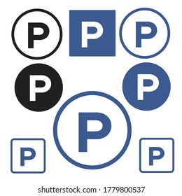 Parking zone vector icon. Parking transport area symbol