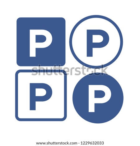 Parking zone vector icon. Parking transport area symbol