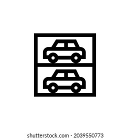 Parking-7 Silhouette Icon On White Background