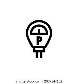 Parking-meter Silhouette Icon On White Background