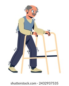 vector de ilustración del viejo hombre de parkinson