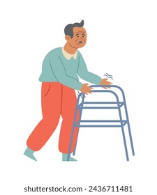 vector de ilustración de hombre mayor de parkinson