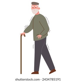 parkinson rigidity symptom isolated illustration