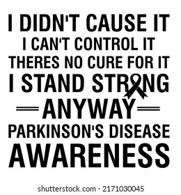 Parkinsons Disease Awareness Causeis un diseño vectorial para imprimir en varias superficies como camiseta, taza, etc.