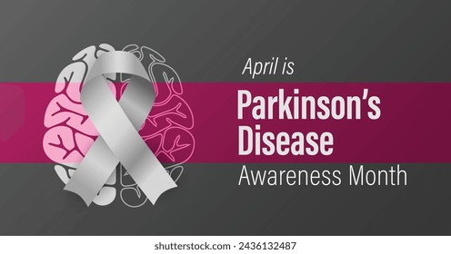 In: Parkinson's Disease Awareness Month Campaign Banner. Progressive Degeneration von Nervenzellen. Gehirnerkrankung. Jährlich im April.