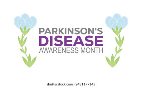 Mes de concienciación sobre la enfermedad de Parkinson observado cada año en abril. Plantilla para fondo, pancarta, tarjeta, cartel con inscripción de texto.