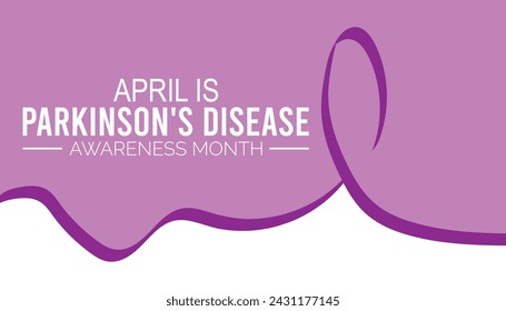 Mes de concienciación sobre la enfermedad de Parkinson observado cada año en abril. Plantilla para fondo, pancarta, tarjeta, cartel con inscripción de texto.