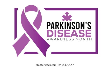 Mes de concienciación sobre la enfermedad de Parkinson observado cada año en abril. Plantilla para fondo, pancarta, tarjeta, cartel con inscripción de texto.