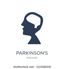 Parkinson's disease icon. Trendy flat vector Parkinson's disease icon on white background from Diseases collection, vector illustration can be use for web and mobile, eps10