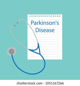 Parkinson's disease written in notebook- vector illustration