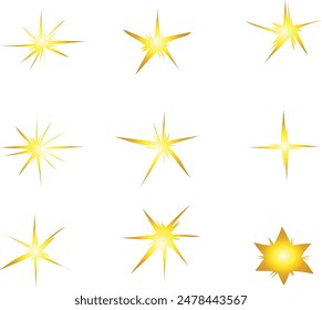 las estrellas parpadeantes establecen la Ilustración vectorial de la estrella que cae. 
Bueno para el Anuncio, cartel, tarjeta de felicitación, tarjeta de fiesta, invitación, Plantilla, publicidad, campaña y redes sociales. 
