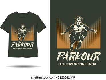 Parkour free running above object silhouette t shirt design