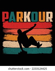 Ilustración de camisetas con vectores gráficos Parkour