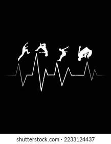 Parkour Heartbeat Graphic Vector T-shirt Illustration