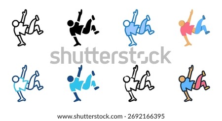 Parkour icon set multiple style collection 
