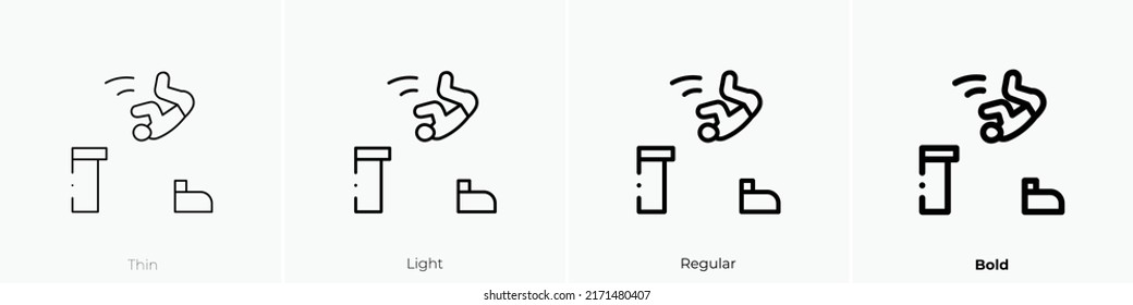 parkour icon. Thin, Light Regular And Bold style design isolated on white background