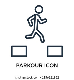 Parkour icon vector isolated on white background, Parkour transparent sign , thin pictogram or outline symbol design in linear style