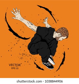 Parkour Jumping man. Outdoor sport. Vector illustration