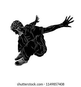 Parkour Jumping man. Outdoor sport. Vector illustration