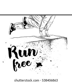 Parkour Jumping man. Outdoor sport. Vector illustration