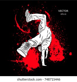 Parkour Jumping man. Outdoor sport. Vector illustration
