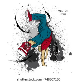 Parkour Jumping man. Outdoor sport. Vector illustration