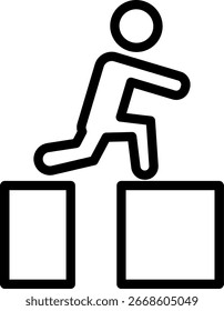Diseño de Vector de icono de línea de parkour
