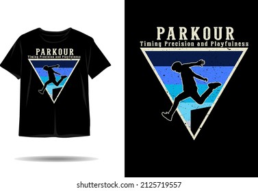 Parkour man silhouette t shirt design