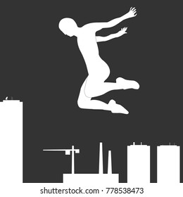Parkour Practitioner illustration flat vector elements. Will be perfect for t-shirts, textile, banner, postcard, poster.