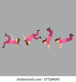 Parkour Sport Character Design Vector.