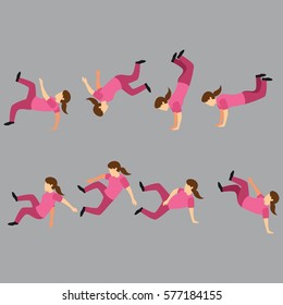 Parkour Sport Character Design Vector.