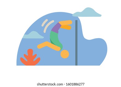 parkour sports vector icon modern character with isolated white background