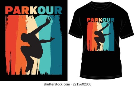 Parkour T-shirt Design Vector Graphic