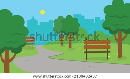 parks with benches in the city