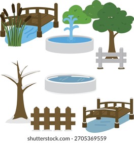 parques no verão e parques no inverno