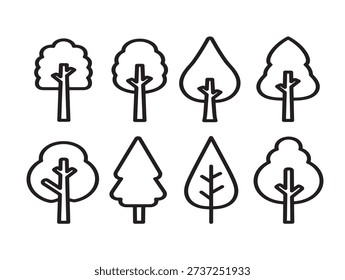 Parkside trees pack line art vector for community and neighborhood graphics