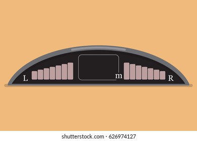 Parktronic car system in a flat design. Vector illustration