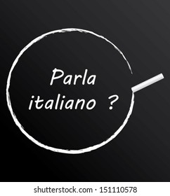 Parla italiano ? Do you speak italian ? Vector illustration.