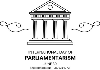 Parliament building classical facade symbol civic institution flat vector illustration