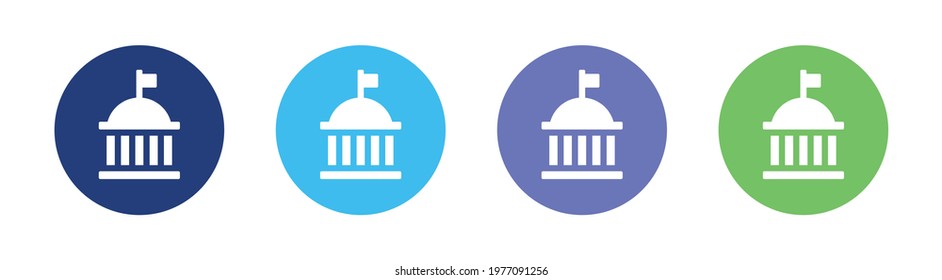 Parliament Building. Federal Agency Icon Vector Illustration. Government Concept. Official Institution Symbol In Circle.