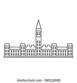 Parliament building in Ottawa icon. Outline illustration of Parliament building in Ottawa vector icon for web