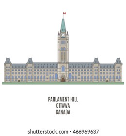  Parliament of Canada on Parliament Hill. Historical building 